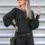Blusa Tricot Manga Bufante Verde - loja online