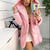 Casaco Teddy Longo Rosa