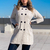 Sobretudo Tricot Detalhe Couro Nude - comprar online