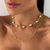 Colar Duplo Folheado a Ouro 18k Esferas