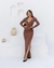 Vestido Clássico Canelado Marrom - comprar online