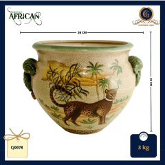 Cachepot Decorativo Chinês com Leopardo: Arte e Exclusividade em Cerâmica na internet