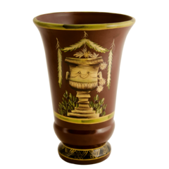 Vaso em cerâmica, com pintura estilo imperial e acabamento em laca chinesa na internet