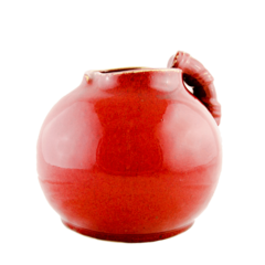 Jarro De Cerâmica Brilhante Pintura Vermelha Tipo Glaze na internet