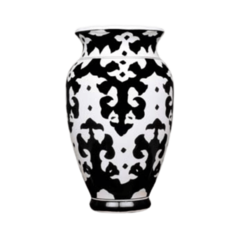 Vaso Cerâmica Dolomita | Acabamento Glaze | Decorativo | Branco e Preto na internet