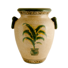 Cachepot (vaso) de cerâmica Craquelê com acabamento brilhante na internet