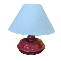 Luminária Abajur Completo Cerâmica Vermelha Compacto (30 cm) - (CJ0040AB) - comprar online