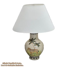 Abajur Base Cerâmica Zebra Craquelê Tropical (39cm) - (CJ0069A) - comprar online