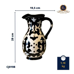 Florero Jarra Cerámica Bicolor con Diseño Abstracto - Colección Black & White (CJ0198) en internet