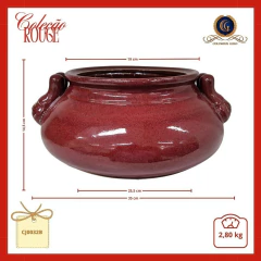 Potiche de Cerâmica Vermelho Intenso Coleção Rouge: Elegância Rústica para o Seu Lar - comprar online