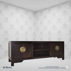 Imagen de Mueble TV Oriental Negro con Hueco Abierto (160cm) - (ACB003P)