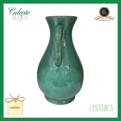 Imagen de Jarra Vaso Cerámico Chino Verde Jade Abierto - Colección Acqua (CJ0009B)