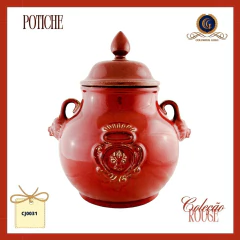 Potiche Cerámica Grande Realeza Flor de Lis (49 cm) - Colección Rouge (CJ0031) - comprar online