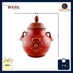 Potiche Cerámica Grande Realeza Flor de Lis (49 cm) - Colección Rouge (CJ0031) - Columbus Gold