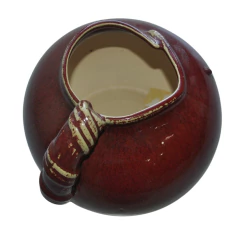 Vaso Jarro Cerâmico Rústico Bola com Alça - Coleção Rouge (CJ0034) - Columbus Gold