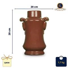 Imperial Solitaire Ceramic Vase with Handles (28 cm) - Rouge Collection (CJ0036) - Columbus Gold