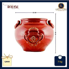 Large Ceramic Fleur-de-lis Cachepot - Rouge Collection (CJ0038) on internet