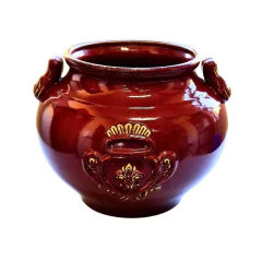 Large Ceramic Fleur-de-lis Cachepot - Rouge Collection (CJ0038) on internet