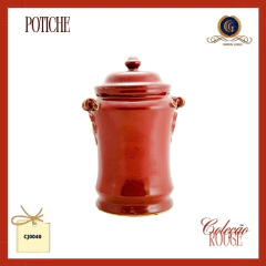 Imperial Burgundy Ceramic Potiche with Lid - Rouge Collection (CJ0040) - buy online