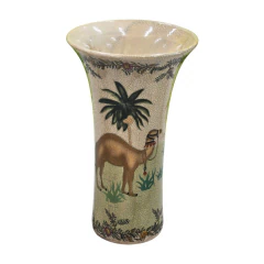 Florero Artístico Cerámico Ruta de la Seda Dromedario Craquelado - Colección African (CJ0070) - Columbus Gold