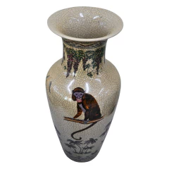 Florero Alto Cerámica Mono y Glicina Craquelado - Colección African (CJ0075) - tienda online