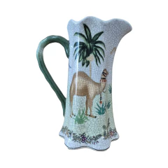 Camel Ceramic Decorative Pitcher Cracked Glaze - African Collection (CJ0081)