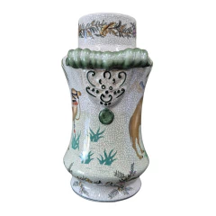 Camel Ceramic Sculptural Vase "Golden Caravan" Cracked Glaze - African Collection (CJ0082) - Columbus Gold