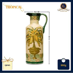 Vaso Jarro Garrafa Craquelado Palmeira (34 cm) - Coleção Tropical (CJ0161) na internet