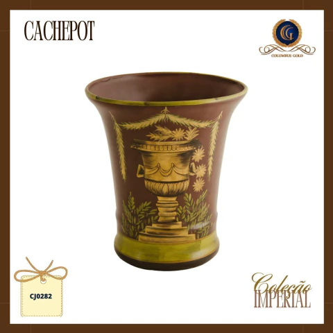 Cachepô Cerâmico Neo-Clássico Dourado - Coleção Imperial (CJ0282) - comprar online
