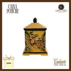 Potiche Decorativo Coleção Imperial Músicos em Cerâmica Tropical (CJ0286) - comprar online