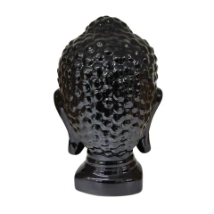 Sitting Buddha Bust Sculpture Black Glossy Polyresin, Modern Zen Decor (COL003) - Columbus Gold