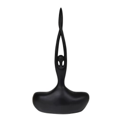 Escultura Yoga Meditación Poliresina Negra, Estilo Minimalista Zen (COL005) - Columbus Gold