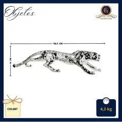 Silver Panther Sculpture Luxury (56.5 cm) - Animal Sculptures (COL007) - buy online
