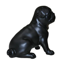 Imagen de Estatueta Pug Negro Mate (19 cm) - Esculturas de Animales (COL013)