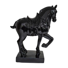 Escultura Cavalo Chinês Preto Brilhante (23 cm) - Esculturas de Animais (COL016) - comprar online