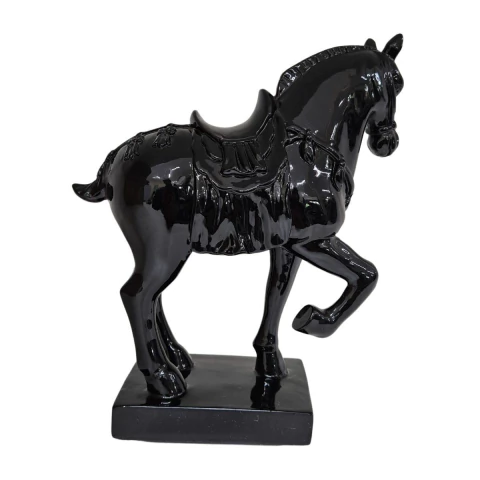 Escultura Cavalo Chinês Preto Brilhante (23 cm) - Esculturas de Animais (COL016) - comprar online