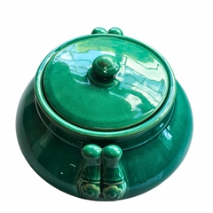 Tesouro da Rota da Seda: Potiche Chinês em Cerâmica Verde Jade para um Toque de História e Elegância - Columbus Gold