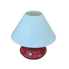 Luminária Abajur Completo Cerâmica Vermelha Compacto (30 cm) - (CJ0040AB) - Columbus Gold