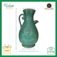 Jarra Vaso Cerámico Chino Verde Jade Abierto - Colección Acqua (CJ0009B) en internet
