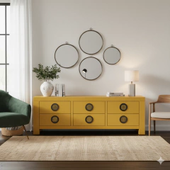 Image of Oriental Black Rack 6 Drawers (139cm) - (ACH001)