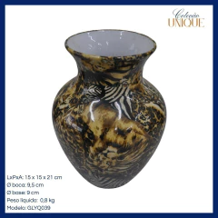 Vaso Porcelana Mix Safari Ébano (21 cm) - Coleção UNIQUE (GLYQ039) na internet