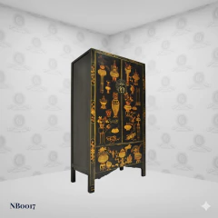Armário Chinês Laqueado Dourado Artesanal (180cm) - (NB0017) - comprar online