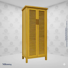 Chinese Louver Door Cabinet Black (170cm) - (NH0004) - Columbus Gold