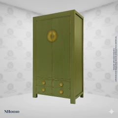 Armário Alto Chinês Laca Preto e Dourado (180cm) - (NH0010) - loja online