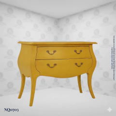 Louis XV Bombe Chest White 2 Drawers (90cm) - (NQ0703B)