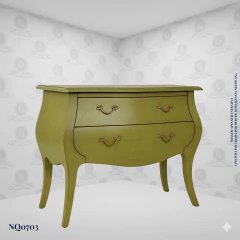 Louis XV Bombe Chest White 2 Drawers (90cm) - (NQ0703B) - online store