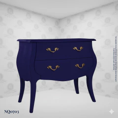 Image of Louis XV Bombe Chest White 2 Drawers (90cm) - (NQ0703B)