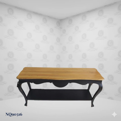 Louis XV Rococó Sideboard Black and Natural Wood (160cm) - Customizable - (NQ90316)