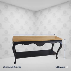 Louis XV Rococó Sideboard Black and Natural Wood (160cm) - Customizable - (NQ90316) - buy online