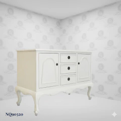 Provencal Romantic Buffet White (124cm) - (NQ90320)